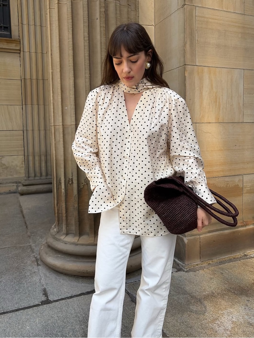 *nwt* *sold out* COS Polka Dot Scarf Blouse